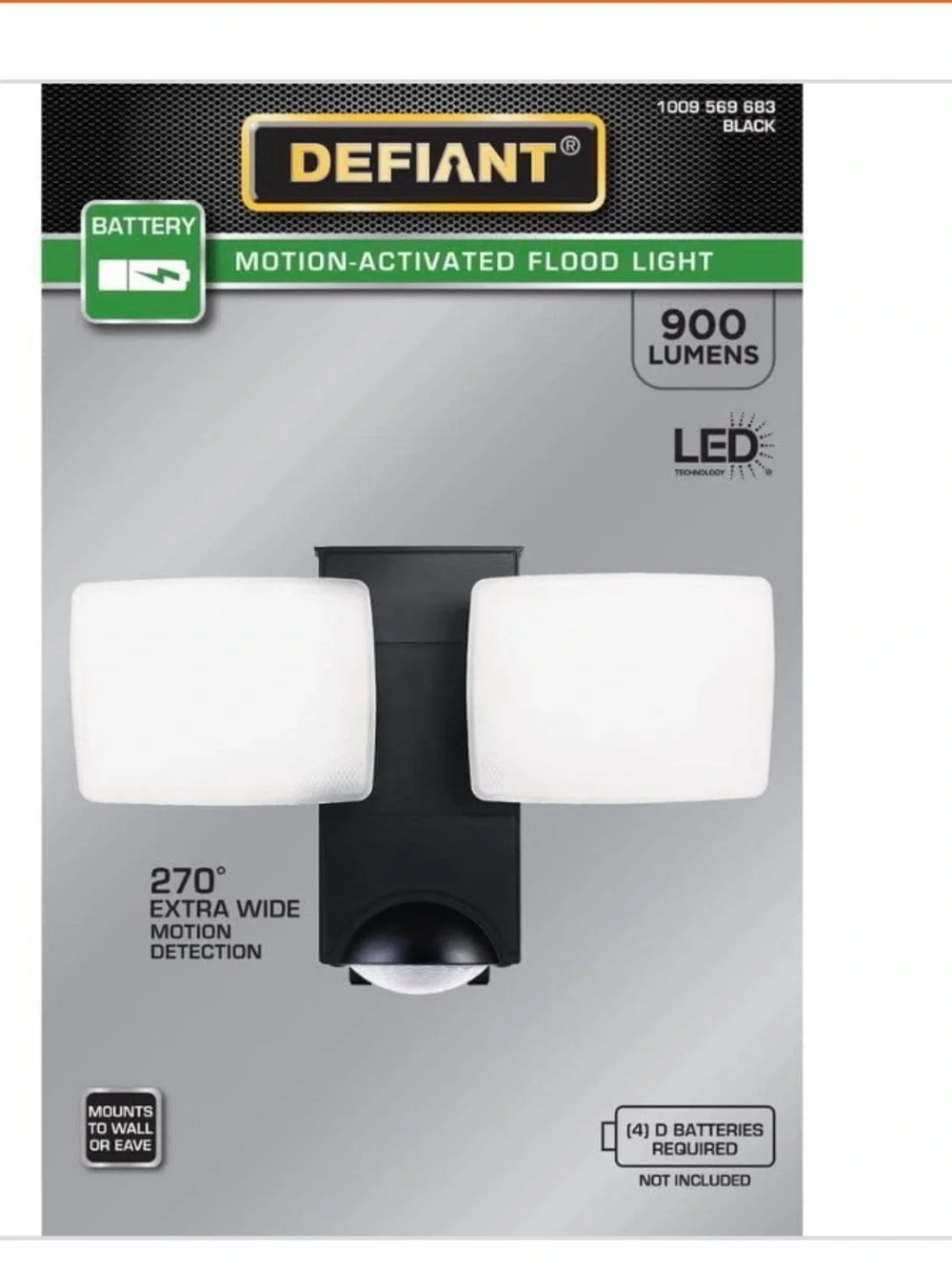 New defiant Outdoor Dual-Head Motion Sensor Floodlight